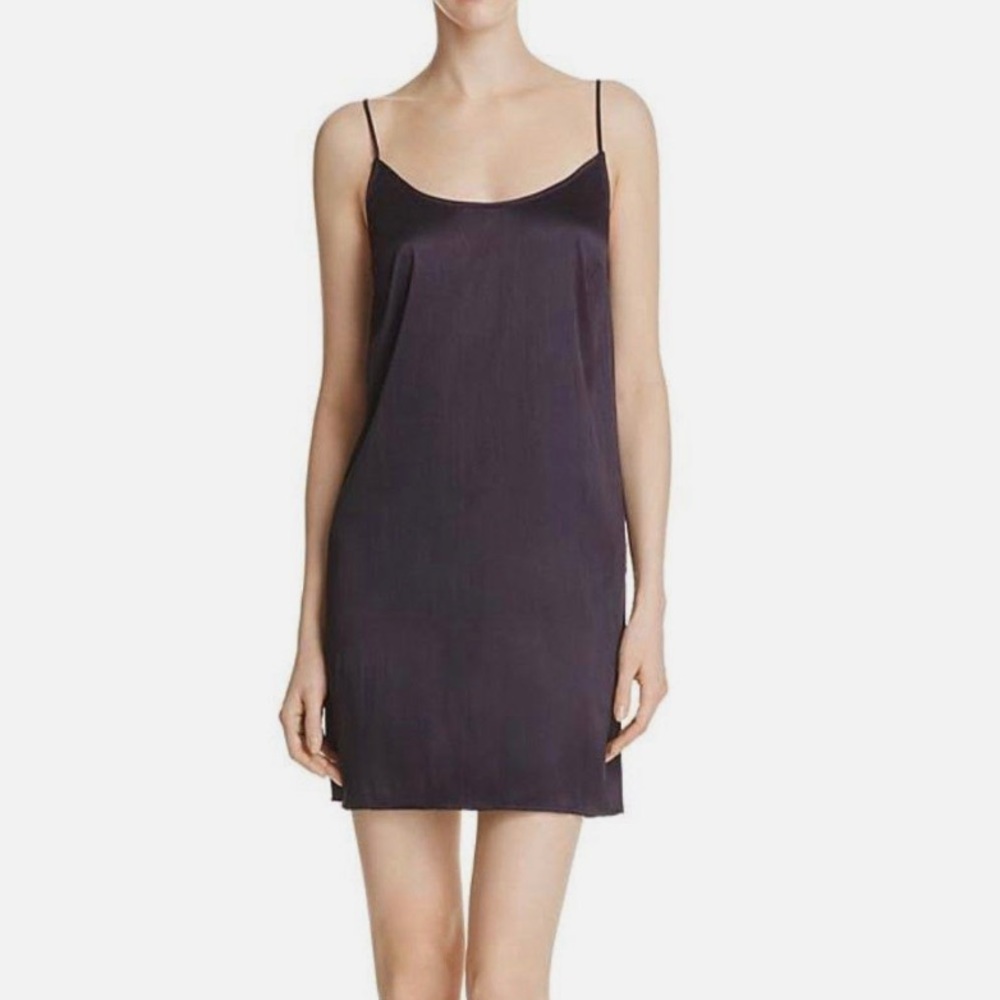 French connection navy satin slip dress